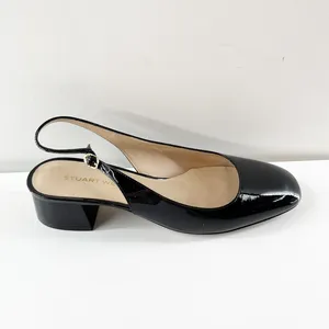 Stuart Weitzman Maeve Slingback Pump Heels Patent Leather Black 9.5 thumbnail 2