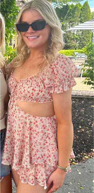 Sky to Moon Pink Romper Dress thumbnail 1