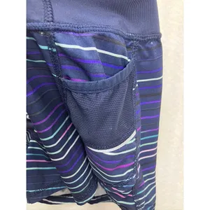 Athleta Women's Striped Running Shorts Size S‎ Navy Purple Teal Athletic thumbnail 9