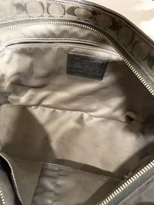 Coach Signature Park Carrie Vintage Tote Bag Black Monogram Canvas thumbnail 3