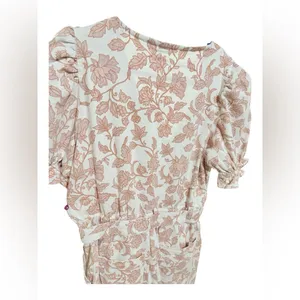 NWT Skies are blue on Wednesday we wear pink floral jumpsuit zip up tie waist M thumbnail 4