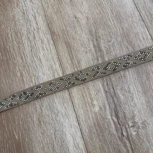 NEW Boho Western Geometric Studded Vegan Leather Belt Khaki thumbnail 5