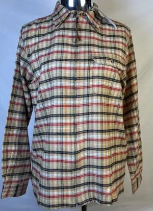 Faded Glory Women’s Size M Plaid Flannel Shirt Western Pullover Zipper New thumbnail 1