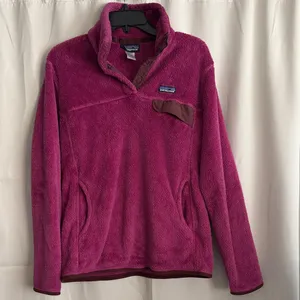 Patagonia Women's Re-Tool Snap-T Quarter Pullover‎ Fleece Berry Pink Size Large thumbnail 1