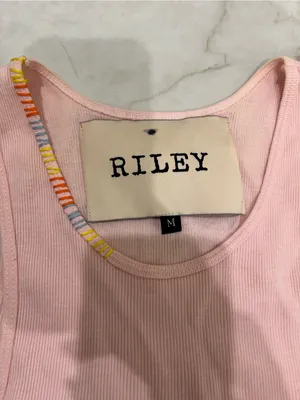 RILEY Pink Ribbed Tank Top Size Medium thumbnail 2