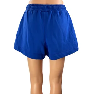 Ganni Women's Blue High Rise Drawstring Fleece Lounge Wide Sweat Shorts Size S thumbnail 3
