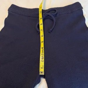Le Lis Dark Blue Knit Sweater Wide Leg Pull On Pants w/ White Side Strip Medium thumbnail 6