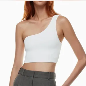 Babaton Aritzia White One Shoulder Sculpt Tank thumbnail 1