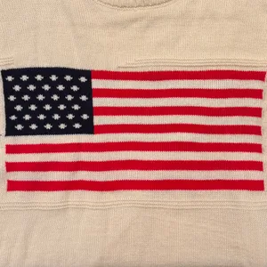 Sweater Americana Preppy Casual Cozy Patriotic Y2K Retro Normcore Flag Curve 3XL thumbnail 3