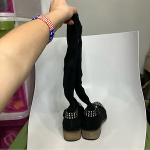 Kelsi Dagger tall black suede boots studded silver women’s size‎ 8 punk goth thumbnail 9