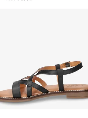 Bella Vita Tya-Italy black Italian Leather Strappy Flat Sandals 10 wide thumbnail 2