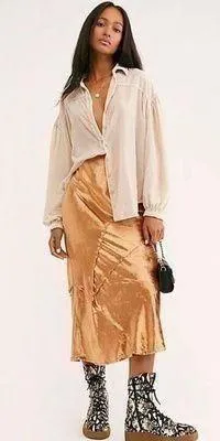 Free People Serious Swagger Midi Skirt thumbnail 1