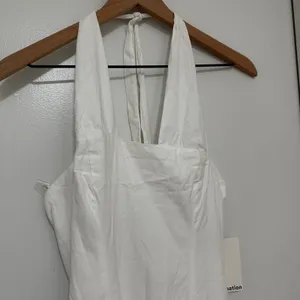 Reformation | NWT Women's White Halter Midi Smocked Bessi Cocktail Dress, Size 2 thumbnail 5