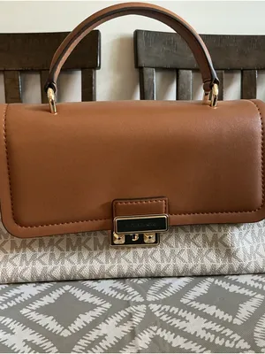 Michael Kors Laila Small Satchel Vanilla Acorn MK Logo Chain Crossbody thumbnail 4
