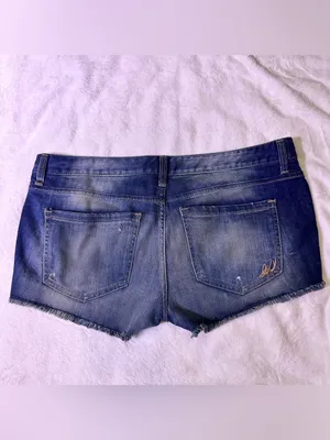 Express Distressed Blue Denim Jean Shorts thumbnail 2