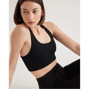 NWT QUINCE Black Ultra-Form Scoop-Neck Longline Bra Size S and M thumbnail 4