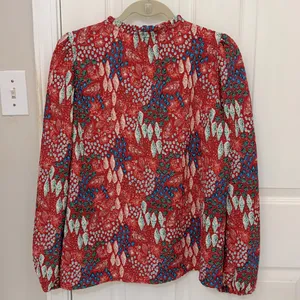 LOFT Long Sleeve Printed Split Neck Blouse thumbnail 6