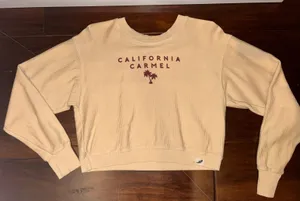 California Carmel Ribbed Cropped Crewneck thumbnail 1