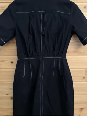 Anthropologie Size 2 Black Slim Midi Shirt Dress Business Casual Office Slit thumbnail 11