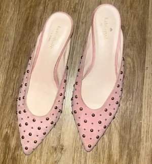 Kate Spade Surie Parisian Pink Suede Kitten Heel Mules thumbnail 4