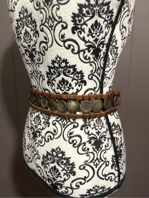 Vintage Western Leather Concho Belt thumbnail 1