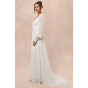 NWT Lulus Angelic Adoration White Backless Maxi Dress Wedding Bridal Bride Sz M thumbnail 8