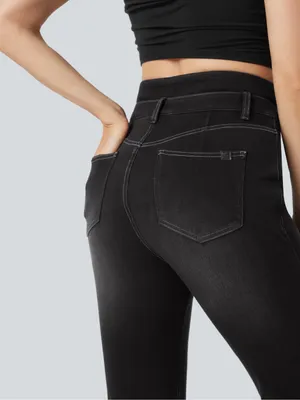 Halara Flex™ Mid Rise Tummy Control Casual Flare Jeans with Pockets thumbnail 6