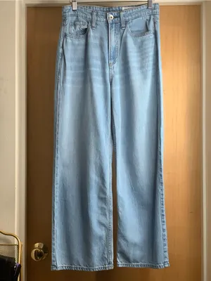 rag & bone Light Blue Wide Leg Lori Mid-Rise Crop Jeans Size-24 90’s Minimalist thumbnail 3