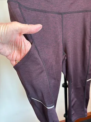 Xersion Maroon Capri Leggings with Reflective Accents thumbnail 3