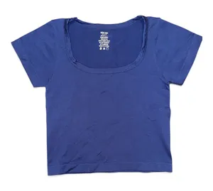 New Mix Cobalt Blue Fitted Scoop Neck Baby Tee Size M thumbnail 1