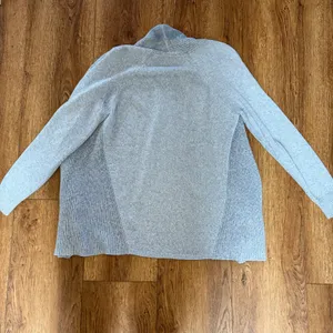 LL Bean Womens XL Light Blue 100% Cotton Open Front Ribbed‎ Cardigan Cottagecore thumbnail 7