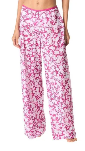 NWT Michael Michael Kors Print Cover Up Pants Mesh Bright Wild Berry Pink XS/S thumbnail 1