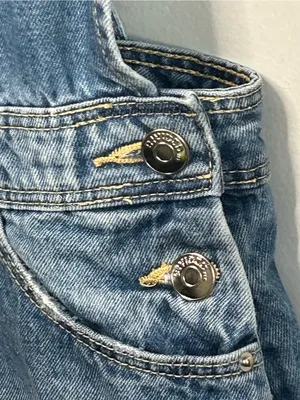 H&M Divided Denim Overall Mini Dress - Medium Wash thumbnail 4