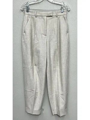Abercrombie & Fitch Trouser Pants 2 /26 Beige Tailored Ankle Pleated High Rise thumbnail 3