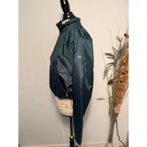Alo Yoga afterglow Womens Half Zip Cropped Windbreaker Jacket Teal‎ Green thumbnail 3