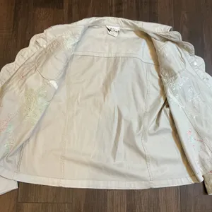 Eddie Bauer 650 Down Puffer Jacket Beige Quilted Full Zip Women XS Lightweight thumbnail 6