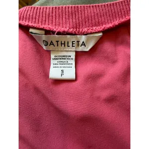 Athleta Pink Modal Blend Tank Cloudlight Rib Trim Small Petite Sleeveless thumbnail 3