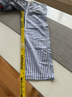 GAP Blue Striped Cotton Elastic Waist Drawstring Pajama Pants Sz Medium thumbnail 10