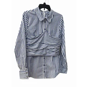 Veronica Beard Shirt Small Blue White Striped Nautical Baylor Top Blouse #GG6-6 thumbnail 5