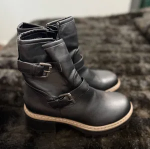 Esprit Women's moto Biker/Platform Combat Boots black 10 new lug thumbnail 1