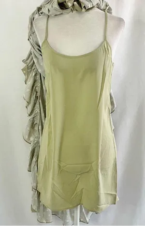 We Wore What New Floral Tie Neck Long Sleeve High Low Dress Green Size Small thumbnail 13
