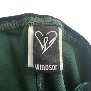 Windsor Velvet Lace Trim Mini Bodycon Dress Forest Green Whimsigoth Size M thumbnail 5