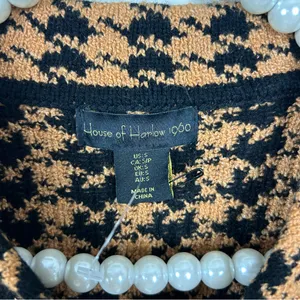 House Of Harlow Houndstooth Knit Cropped Jacket Size S thumbnail 6
