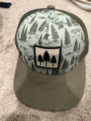 Green Forest Print Hat Adjustable Cap thumbnail 1