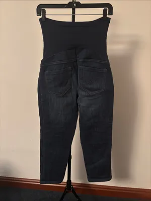 Motherhood Dark Blue Maternity Crop Jeans thumbnail 3