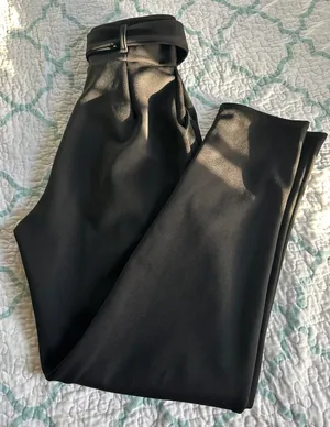Pretty Little Thing Scuba Tie Waist Cigarette Pants thumbnail 3