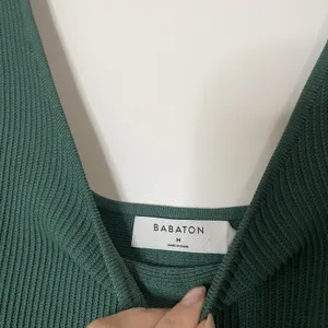 Aritizia Babaton Sculpt Knit Squareneck ribbed tank mini dress forest green Med thumbnail 4