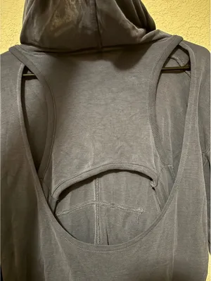 Free People Movement Navy Blue Lightweight Hoodie with Open Back Design thumbnail 4