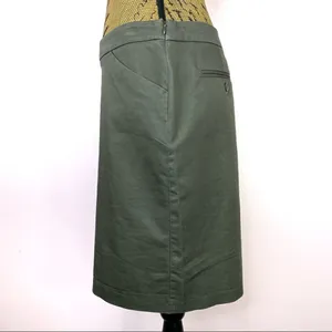 New York & Company Stretch Twill Khaki Pencil Skirt‎ Olive 6 thumbnail 2