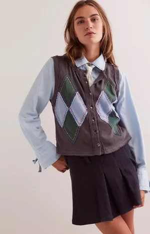 Free people Argyle Craft Vest thumbnail 1